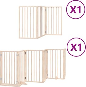 vidaXL nyárfa 9 paneles összecsukható kutyakapu ajtóval 450 cm