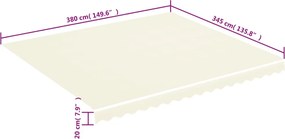 Krémszínű csere napellenző ponyva 4 x 3,5 m
