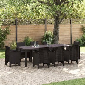Barna Kertasztal 250x100x73 cm Poly Rattan, Barna Kertasztal 100x100x73 cm Poly Rattan, Barna Kertasztal 150x100x73 cm Poly Rattan