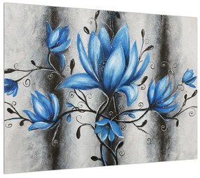 Kék virágok képe (70x50 cm)