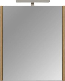 Piramida AKVA Tükrös fürdőszobai szekrény - LED világítással - FEHÉR-TÖLGY - 60 x 69 x 15 cm