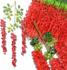 Lógó virágok girlandhoz, 12 darabos szett, lilaakác, vörös, esküvő