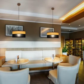 ALBA zsinóros csillár 1xE27/15W/230V átm. 40 cm fekete/barna