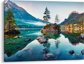 Kép - Lake Hintersee, Bajor - Alpok, Ausztria (70x50 cm)
