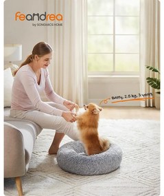 FEANDREA kutyaágy, kerek macskaágy, M-es méretű, szürke