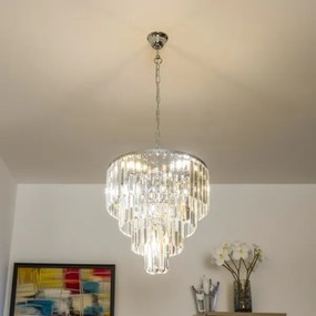 Brilagi - LED Kristály csillár láncon MOZART 5xE14/40W/230V fényezett króm