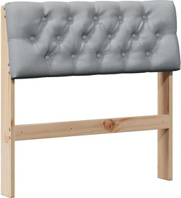 vidaXL Kárpitozott fejtámla Világosszürke 75 cm Tömör fenyőfa