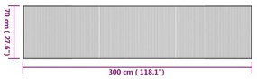négyszögletű természetes bambusz szőnyeg 70 x 300 cm