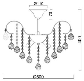 Brilagi - Felületre szerelhető csillár CRYSTAL 6xE14/60W/230V fényezett króm