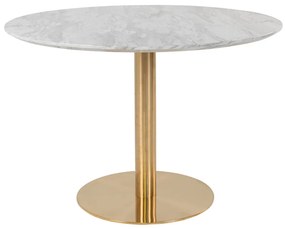Bolzano kerek étkezőasztal 110x75 cm fehér-sárgaréz