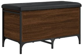 barna tölgy színű szerelt fa tárolópad 82 x 42 x 45 cm