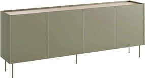 Desin komód 220 cm négyajtós - olíva / nagano tölgy