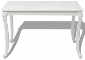 fehér magasfényű étkezőasztal 116 x 66 x 76 cm