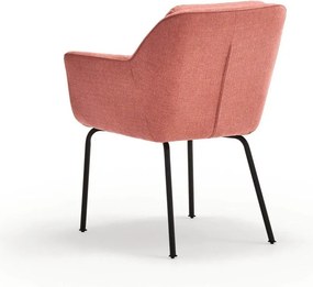 Rózsaszín kárpitozott karfás étkezőfotel Sadira – Teulat