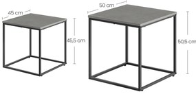 2 db QUADRO dohányzóasztal készlet, szürke