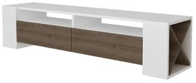 TV szekrény Sosruko - White, Walnut