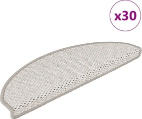 vidaXL 30 db platina lépcsőszőnyegek öntapadós szizál kinézetű