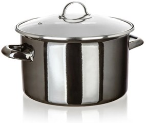 Banquet METALLIC Black 26 cm-es zománcozott fazék,6 l, fedővel, 26 cm