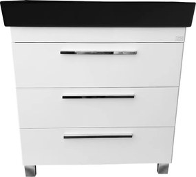 TMP TRIO 100 álló fürdőszobabútor - CeraStyle SHARP FEKETE mosdóval - 100 x 48 cm