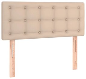 cappuccino színű műbőr rugós ágy matraccal és LED-del 120x200cm