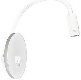 LED flexibilis fali lámpa USB-vel BASE 1xLED/8W+1xLED/2W/230V fehér/ezüst