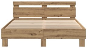 Tölgy Ágykeret Kézműves Tölgy Szerelt Fa 140 x 200 cm Ágykeret