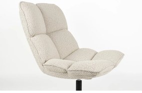 Krémszínű forgó buklé fotel Bros – White Label