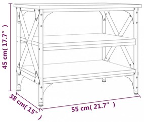 fekete színű szerelt fa kisasztal 55 x 38 x 45 cm