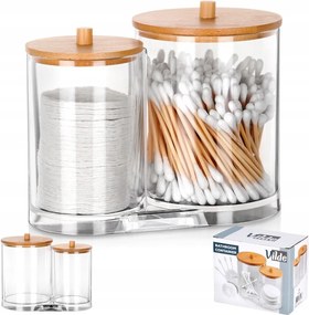 Fürdőszobai Tároló rendszerező pálcika kozmetikai pehely higiéniai 2in1