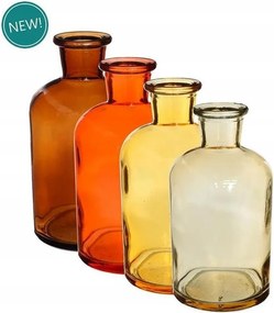 4db-os üveg váza gyertyatartó szett 12 cm üveg