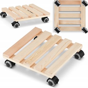 Négyzet alakú fa állvány virágtartók virágtartó bútor platform kerekek