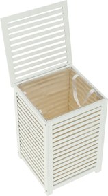 Szennyestartó kosár, lakkozott, banbusz/féher/bézs, BASKET