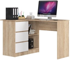 Sarok PC asztal Bodhi (szonoma tölgy + fehér) (B). Akció -14%. 1068825