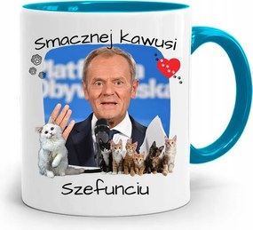 Donald Tusk Kék Bögre Platform Ajándék fényképes nyomtatással