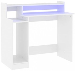 fehér szerelt fa íróasztal LED-ekkel 97 x 45 x 90 cm