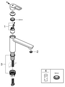 GROHE 31706000 - BAULOOP mosogatócsaptelep, fényes króm