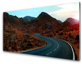 Üvegkép falra Desert Mountain Road 125x50 cm
