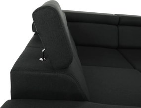 Ülőgarnitúra, sötétszürke, jobbos kivitel, SEGORIA ROH U