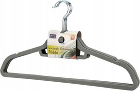 Ruhaakasztó flokkolt 5 db sötétszürke velúr