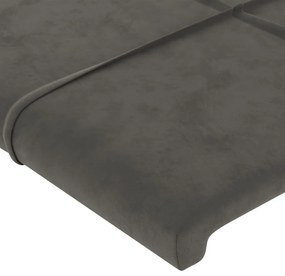 sötétszürke bársony LED-es fejtámla 83x16x118/128 cm