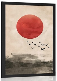 Plakát japandi piros hold varázsa