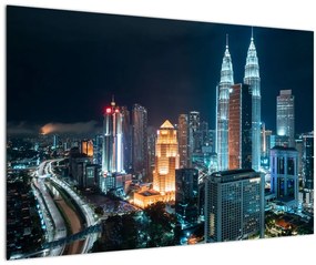 Kép - Éjszaka Kuala Lumpurban (90x60 cm)