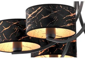 Jupiter 2108- Láncos csillár ARTHUR 6xE27/15W/230V fekete/narancssárga/márványhatás