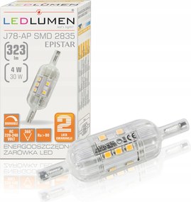 Izzó Led izzó J78 R7s 4W=30W Smd 323lm 360° Tompítható Meleg 3000K