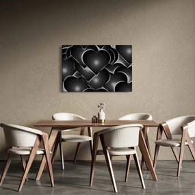 Fekete-fehér szív képe (90x60 cm)