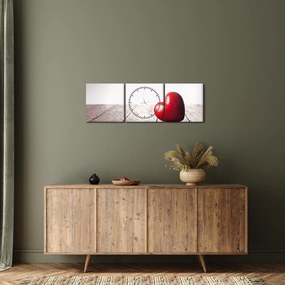 Egy fából készült szív képe (órával) (90x30 cm)
