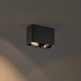 Design felületre szerelt spotlámpa fekete GU10 70mm 2-lámpás forgatható és dönthető - Vox