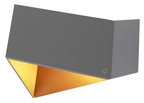 Fali lámpa Fold szürke rézzel