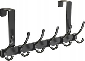 Akasztó Fekete Fém Ajtó Ruházat Előszoba Fürdőszoba 6 Akasztó