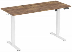 Elektromosan állítható magasságú íróasztal - 140x60cm rusztikus barna ülő-/állómunkához - LVN System Lite LV1717